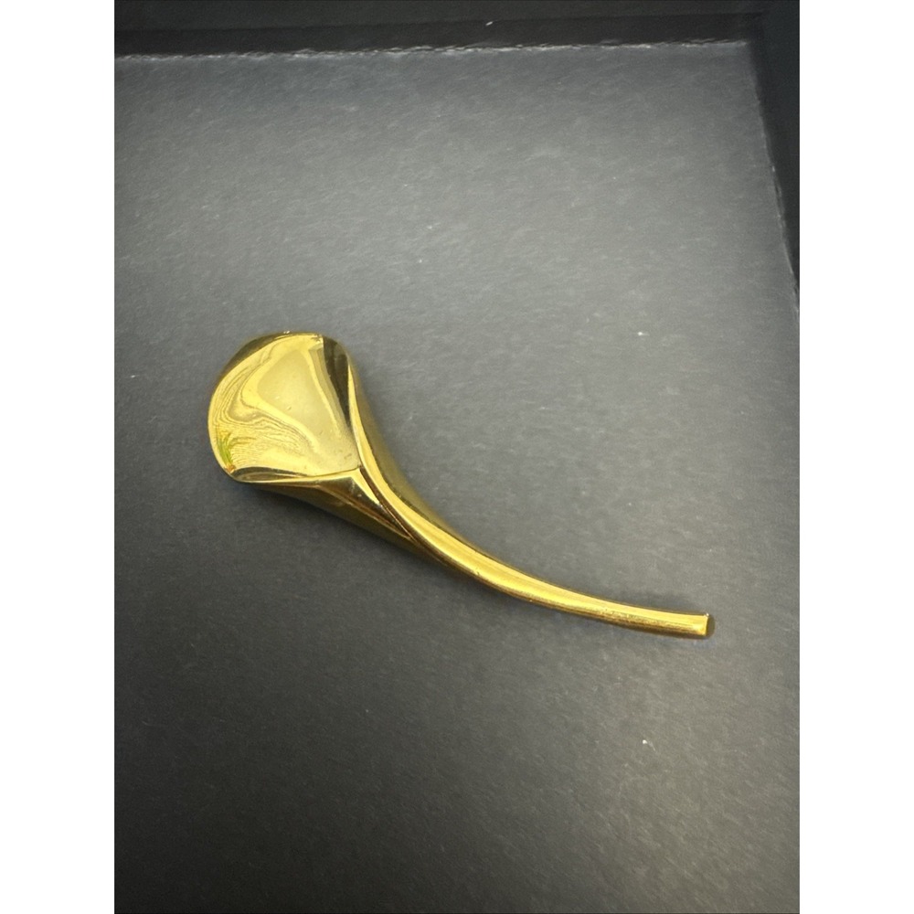 Crown Trifari Rare Gold Tone Stylezed Calla Lily Brooch 1980's